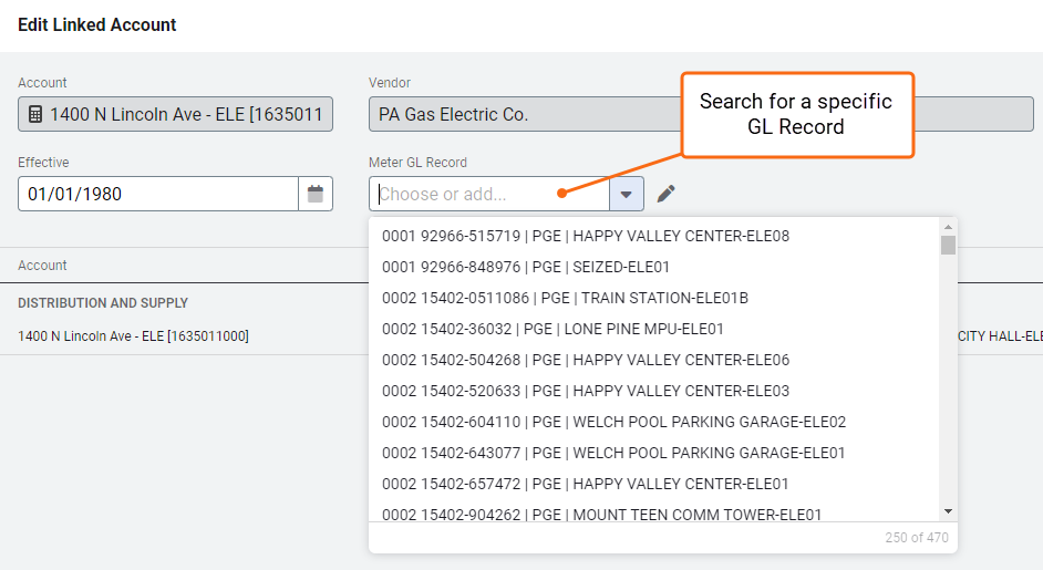 how to search for a gl record