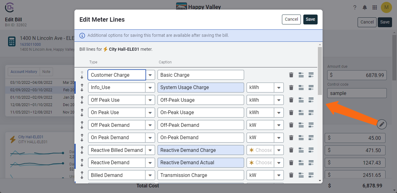 edit bill line items