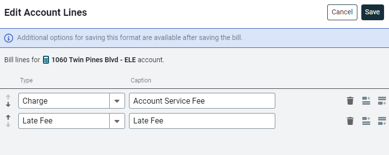 edit bill lines example