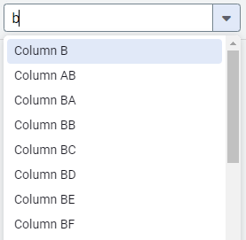 search for a column