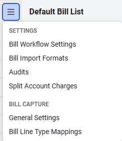 bills module menu