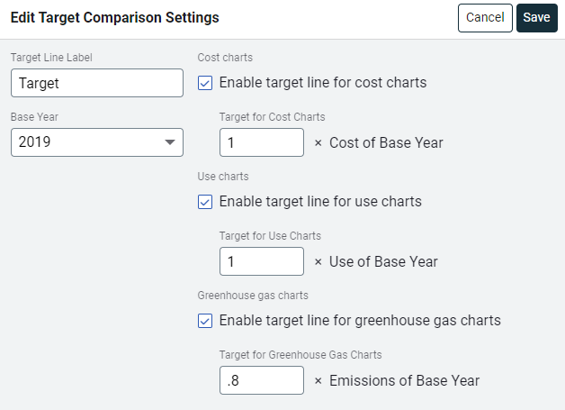 target comparison settings