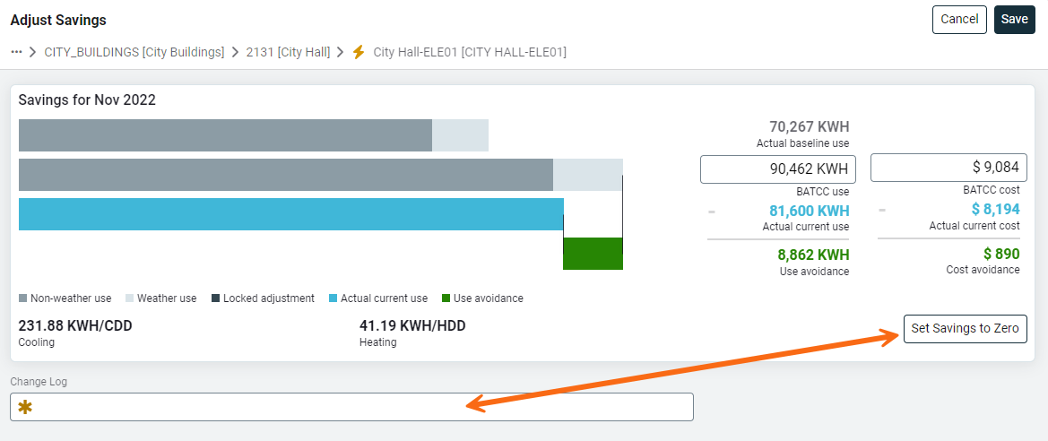 set savings to zero