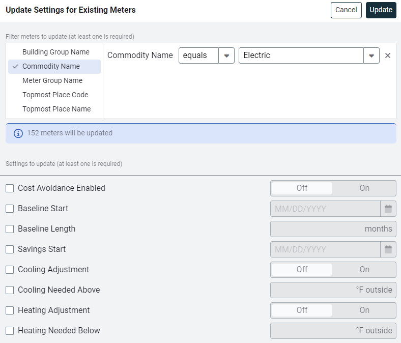 Update settings form