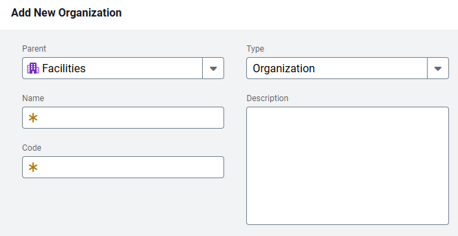 add new organization form