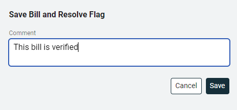 save and resolve a flagged bill