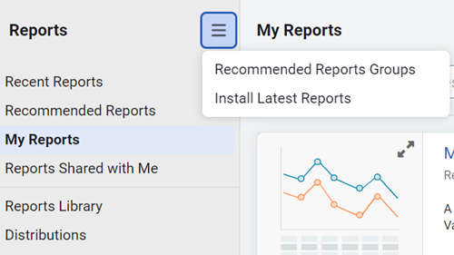 report module menu