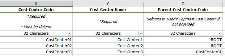 example spreadsheet