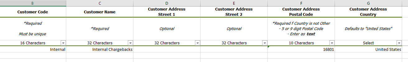 example spreadsheet